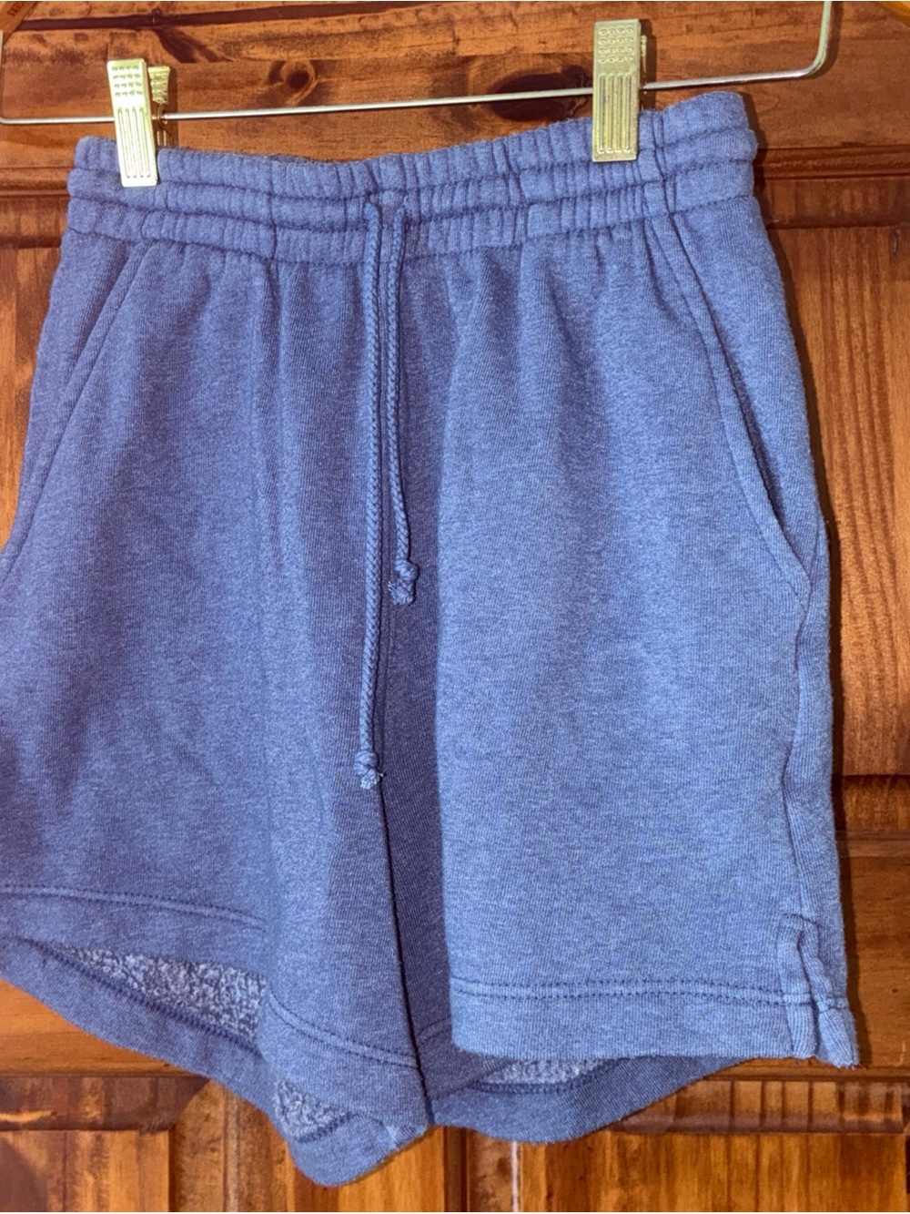 Donni Fleece Sweat Shorts Drawstring Blue Womens Size XXS NWT